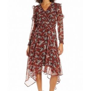 Sam Edelman Fanciful Flower Midi Dress Orange 4